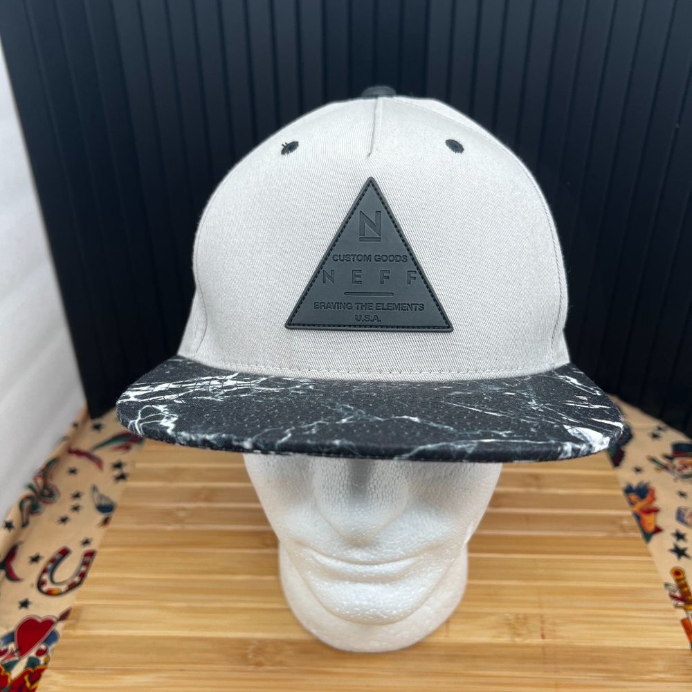 Neff Triangle Patch Marble Brim Snapback Adjustable Hat